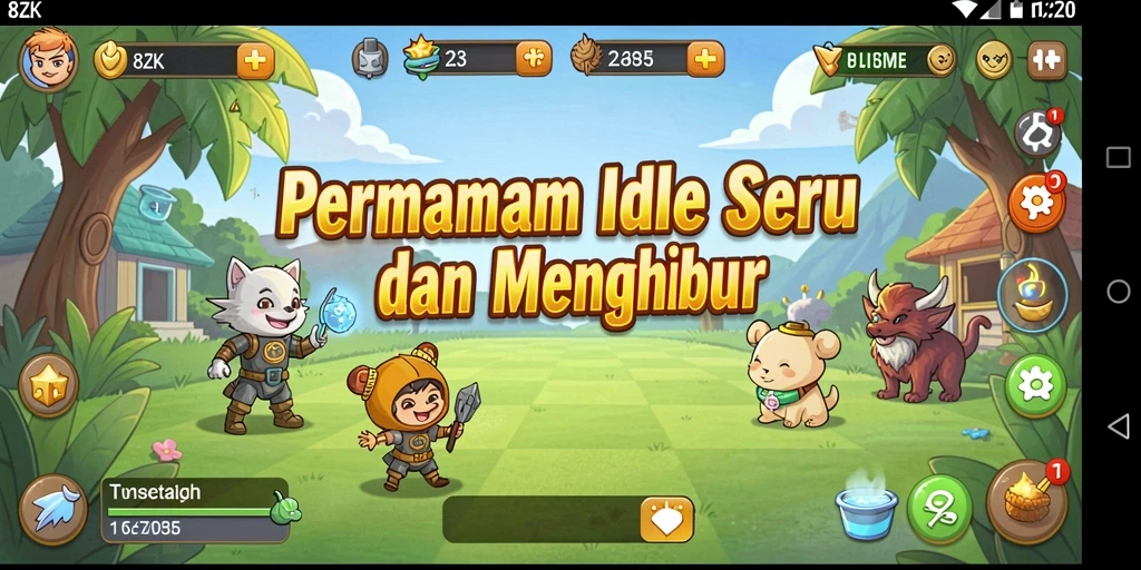 Tampilan gameplay Idle yang menarik dari 8ZK.