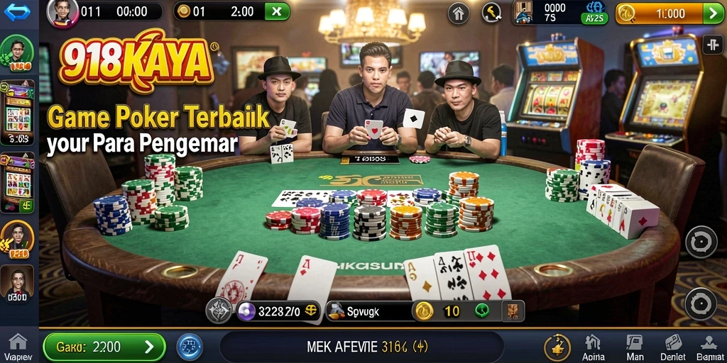 Tampilan menarik dari gameplay Poker di 918KAYA.