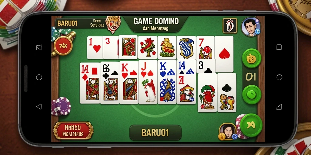 Screenshot gameplay BARU01 menunjukkan aksi domino yang seru dan menegangkan.