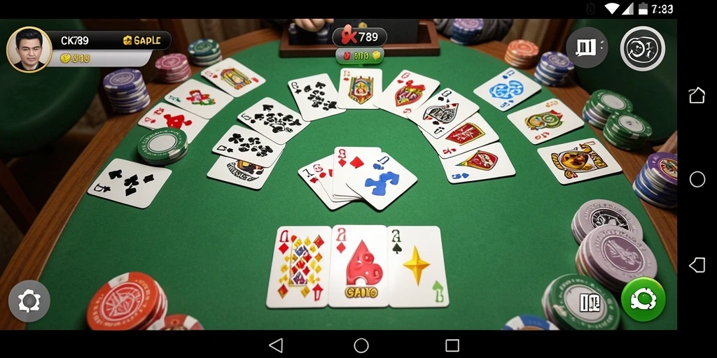 Screenshot CK789 menampilkan gameplay Gaple yang menarik dan interaktif.