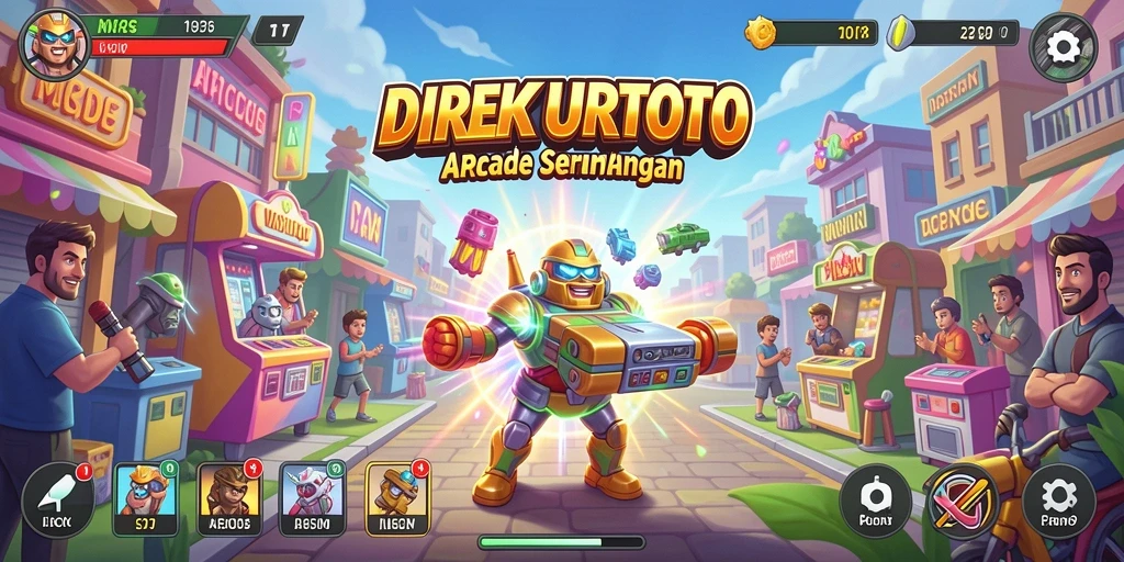 Gambaran gameplay seru dalam DIREKTURTOTO yang menampilkan aksi arcade.