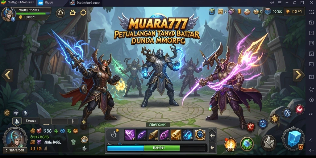 Tangkapan layar gameplay MUARA777 menampilkan aksi seru dalam MMORPG.