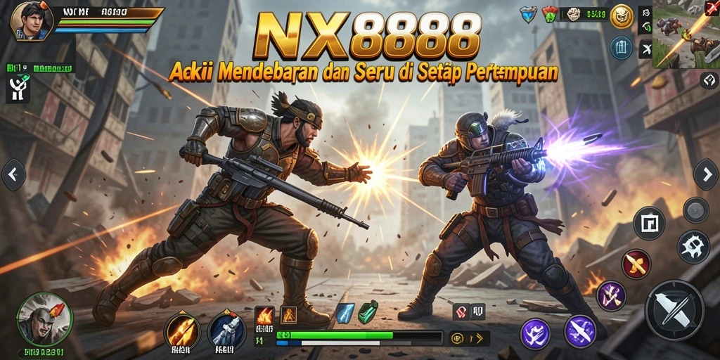 Tampilan aksi seru dalam NX888 dengan pertarungan mendebarkan.