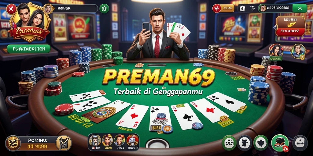 Tampilan menarik dari gameplay Poker di PREMAN69.
