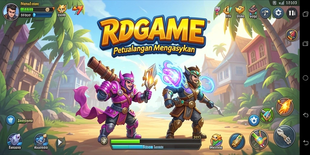 Screenshot RPGAME yang menampilkan aksi mendebarkan dalam game arcade.