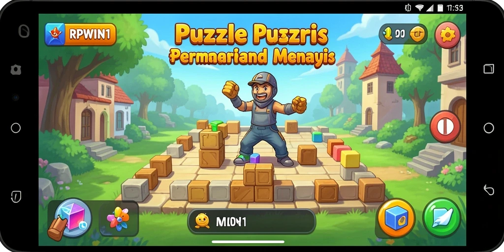 Tangkapan layar gameplay RPWIN1 menampilkan tantangan puzzle yang menarik.