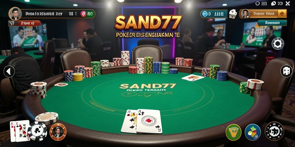 Tampilan menarik permainan poker di SAND77.