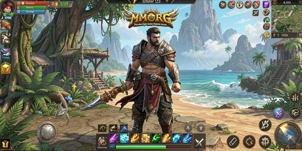 Tampilan gameplay <strong>SINAR123</strong> yang epik dalam dunia MMORPG.