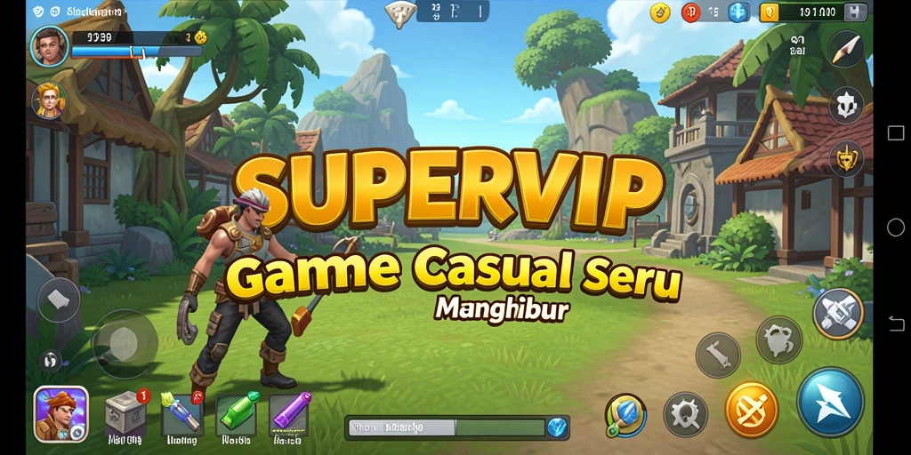 Tampilan utama SUPERVIP dengan gameplay yang seru dan menantang.